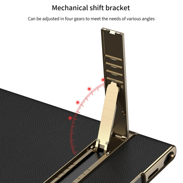 GKK Triumph Ultra-Thin Plain Leather Phone Case with Holder – Leather, Ultra-thin, For Samsung Galaxy S24 Ultra 5G