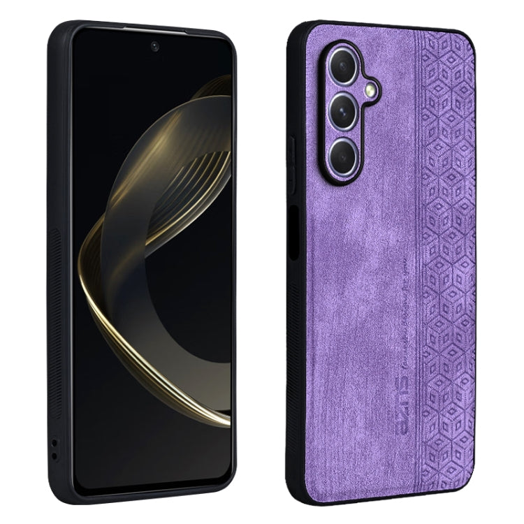 AZNS 3D Embossed Skin Feel Phone Case – Leather, TPU, For Samsung Galaxy S24+ 5G, For Samsung Galaxy S24 5G, For Samsung Galaxy A05, For Samsung Galaxy A25 5G For Samsung Galaxy A25 5G Purple