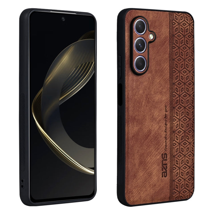 AZNS 3D Embossed Skin Feel Phone Case – Leather, TPU, For Samsung Galaxy S24+ 5G, For Samsung Galaxy S24 5G, For Samsung Galaxy A05, For Samsung Galaxy A25 5G For Samsung Galaxy A25 5G Brown
