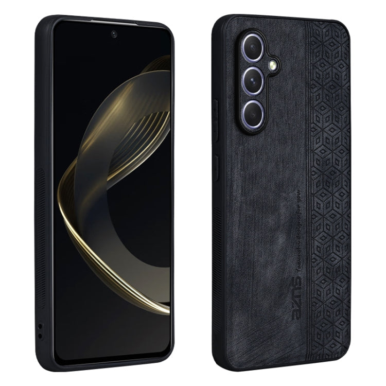 AZNS 3D Embossed Skin Feel Phone Case – Leather, TPU, For Samsung Galaxy C55 / M55, For Samsung Galaxy A55 5G, For Samsung Galaxy A35 5G, For Samsung Galaxy S24 Ultra 5G For Samsung Galaxy A35 5G Black