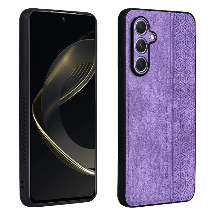 AZNS 3D Embossed Skin Feel Phone Case – Leather, TPU, For Samsung Galaxy C55 / M55, For Samsung Galaxy A55 5G, For Samsung Galaxy A35 5G, For Samsung Galaxy S24 Ultra 5G For Samsung Galaxy A55 5G Purple