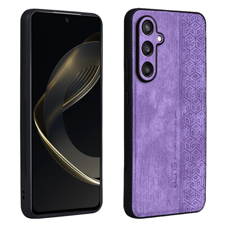 AZNS 3D Embossed Skin Feel Phone Case – Leather, TPU, For Samsung Galaxy S24+ 5G, For Samsung Galaxy S24 5G, For Samsung Galaxy A05, For Samsung Galaxy A25 5G For Samsung Galaxy S24 5G Purple