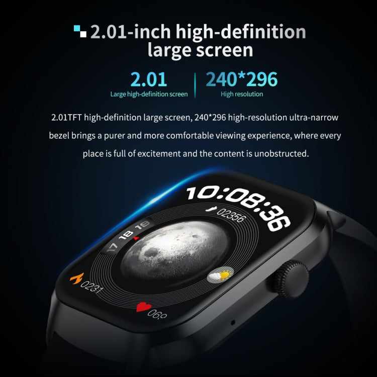Smart Watch – 2.01" Screen, Heart Rate Monitoring, Bluetooth Call (Black) #2