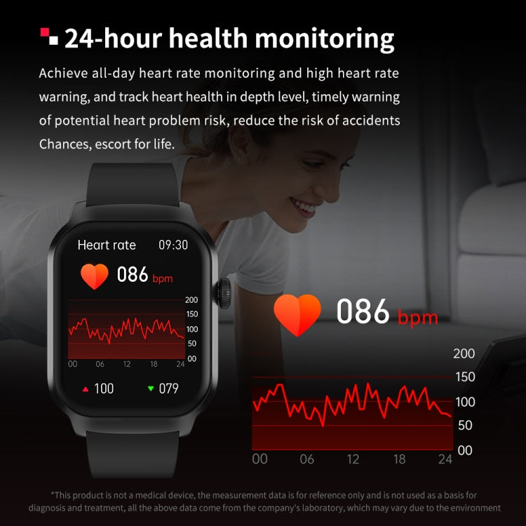 Smart Watch – 2.01" Screen, Heart Rate Monitoring, Bluetooth Call (Black) #2