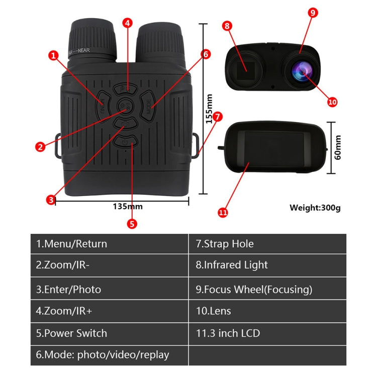 NV7000 Outdoor Hunting 2.7K HD Binocular Infrared Night Vision Device, NV7000