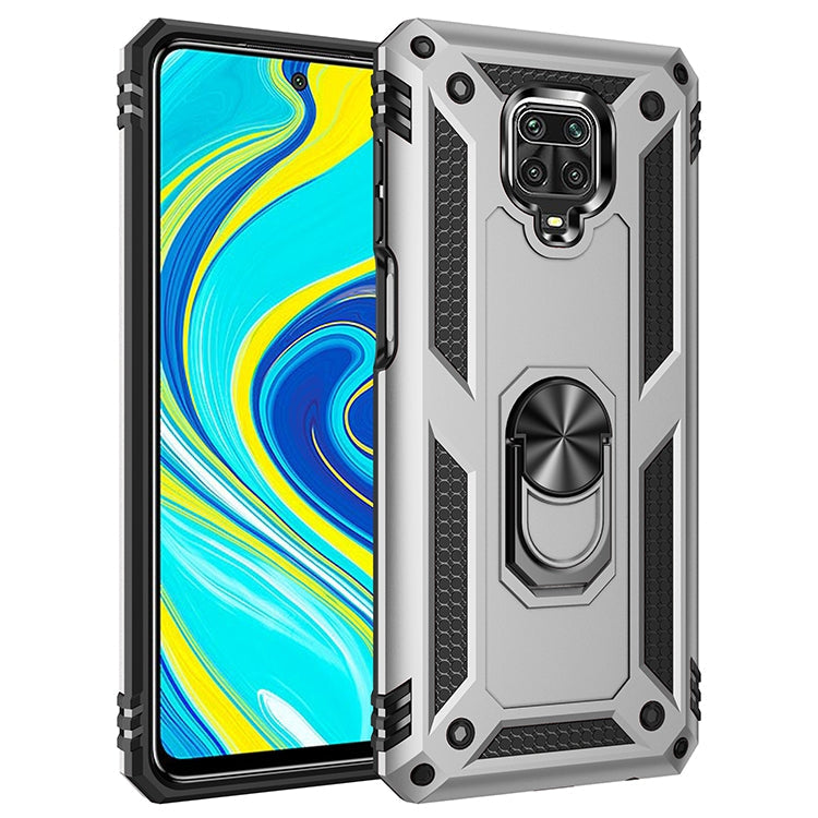Shockproof TPU + PC Protective Case with 360 Degree Rotating Holder – Shockproof, TPU, For Xiaomi Redmi Note 9 Pro For Xiaomi Redmi Note 9 Pro Silver