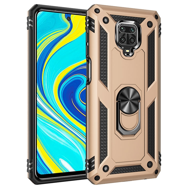 Shockproof TPU + PC Protective Case with 360 Degree Rotating Holder – Shockproof, TPU, For Xiaomi Redmi Note 9 Pro For Xiaomi Redmi Note 9 Pro Gold