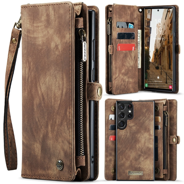 CaseMe 008 Detachable Multifunctional Leather Phone Case, For Samsung Galaxy S24 Ultra 5G, For Samsung Galaxy S24+ 5G, For Samsung Galaxy S24 5G For Samsung Galaxy S24 Ultra 5G Brown