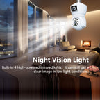 DP41 Bulb-type Dual-lens Motion Tracking Smart Camera Supports Voice Intercom, DP41 (White), DP41 (Black)