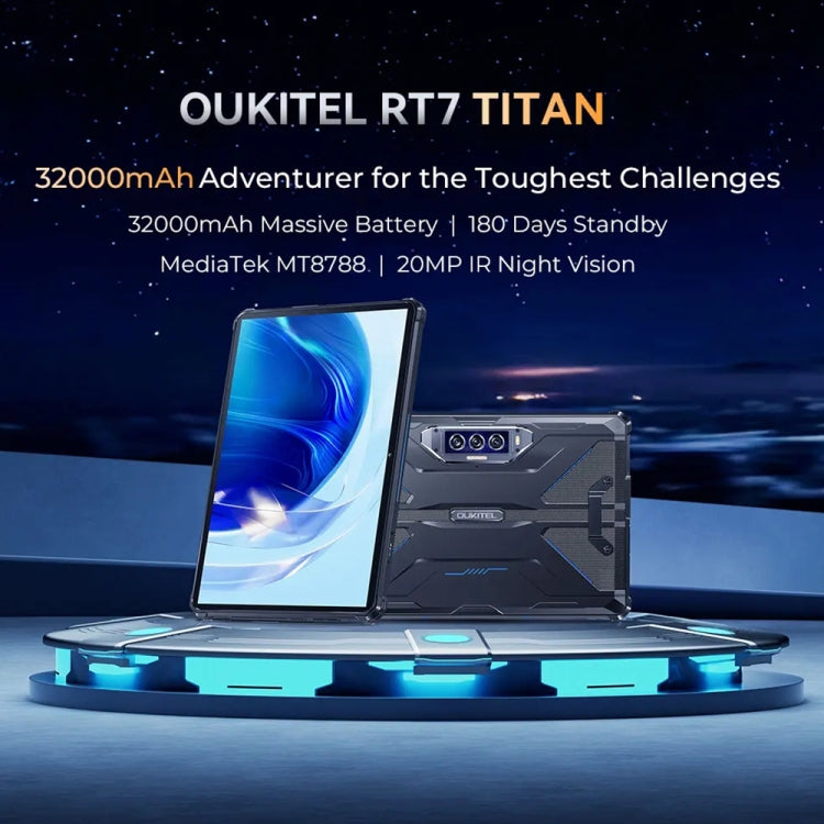 OUKITEL RT7 TITAN 4G Network IP68/IP69K Rugged Tablet, 10.1 inch Android 13 MediaTek MT8788 Octa Core Support Dual SIM, EU Plug, RT7 4G 8GB+256GB – Magnetic, Bluetooth