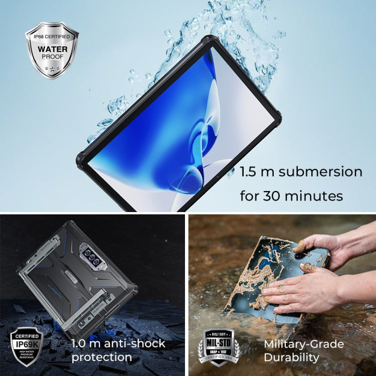 OUKITEL RT7 TITAN 4G Network IP68/IP69K Rugged Tablet, 10.1 inch Android 13 MediaTek MT8788 Octa Core Support Dual SIM, EU Plug, RT7 4G 8GB+256GB – Magnetic, Bluetooth