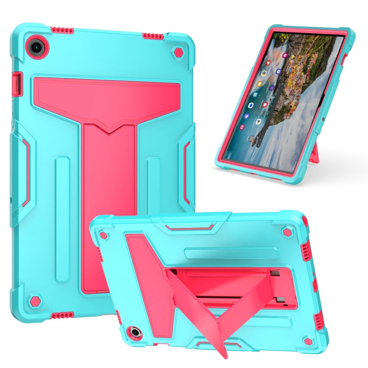 T Holder Robot Silicone Hybrid PC Tablet Case – Durable Build, Easy to Use, For Samsung Galaxy Tab S9 FE+ / S9+, For Samsung Galaxy Tab S9 FE / S9, For Samsung Galaxy Tab A9+, For Samsung Galaxy Tab A9 For Samsung Galaxy Tab A9+ Mint Rose Red