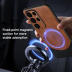 SULADA Stitching Leather MagSafe Magnetic Phone Case, For Samsung Galaxy S24 Ultra 5G, For Samsung Galaxy S24+ 5G, For Samsung Galaxy S24 5G