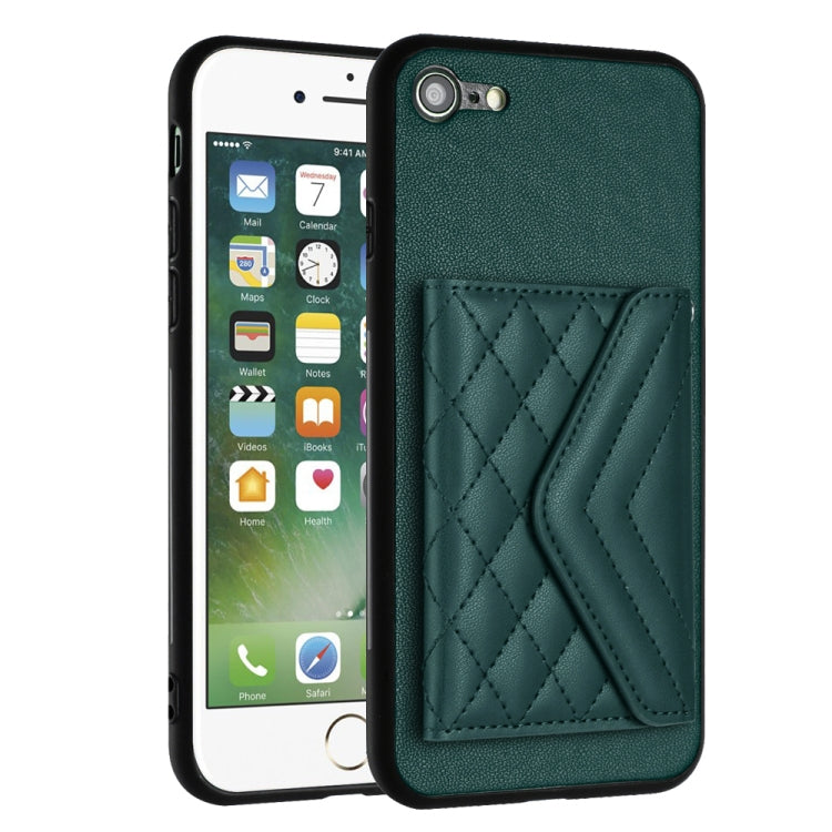 Rhombic Texture Card Bag RFID Phone Case with Long Lanyard, For iPhone SE 2022 / SE 2020, For iPhone 13 Pro Max, For iPhone 13 Pro, For iPhone 13
