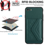 Rhombic Texture Card Bag RFID Phone Case with Long Lanyard, For iPhone SE 2022 / SE 2020, For iPhone 13 Pro Max, For iPhone 13 Pro, For iPhone 13