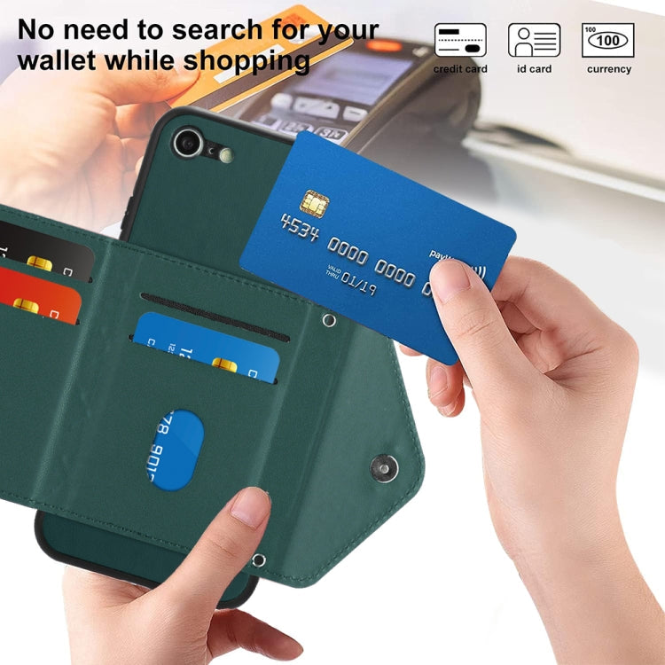 Rhombic Texture Card Bag RFID Phone Case with Long Lanyard, For iPhone SE 2022 / SE 2020, For iPhone 13 Pro Max, For iPhone 13 Pro, For iPhone 13