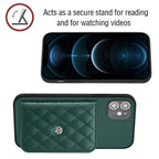 Rhombic Texture Card Bag RFID Phone Case with Long Lanyard, For iPhone 12 mini, For iPhone 11 Pro Max, For iPhone 11, For iPhone 11 Pro
