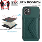 Rhombic Texture Card Bag RFID Phone Case with Long Lanyard, For iPhone 12 mini, For iPhone 11 Pro Max, For iPhone 11, For iPhone 11 Pro
