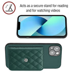 Rhombic Texture Card Bag RFID Phone Case with Long Lanyard, For iPhone 13 mini, For iPhone 12, For iPhone 12 Pro Max, For iPhone 12 Pro