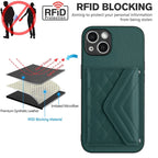 Rhombic Texture Card Bag RFID Phone Case with Long Lanyard, For iPhone 13 mini, For iPhone 12, For iPhone 12 Pro Max, For iPhone 12 Pro