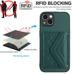 Rhombic Texture Card Bag RFID Phone Case with Long Lanyard, For iPhone 14 Plus, For iPhone 14, For iPhone 14 Pro, For iPhone 14 Pro Max
