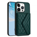 Rhombic Texture Card Bag RFID Phone Case with Long Lanyard, For iPhone 16 Pro Max, For iPhone 16 Pro, For iPhone 16 Plus, For iPhone 16