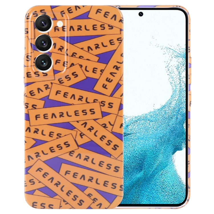 Painted Pattern Precise Hole PC Phone Case, For Samsung Galaxy S22 5G For Samsung Galaxy S22 5G Orange Label