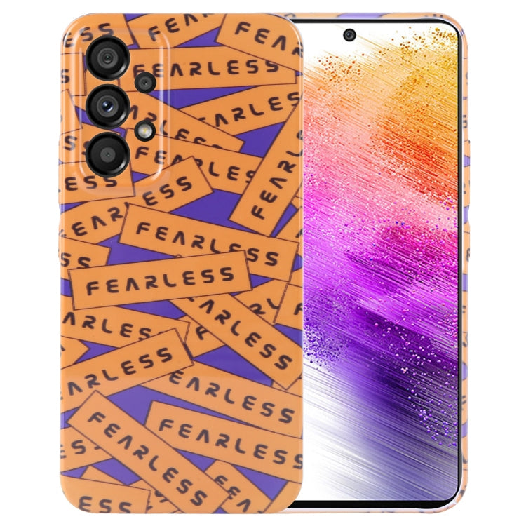 Painted Pattern Precise Hole PC Phone Case, For Samsung Galaxy A73 5G For Samsung Galaxy A73 5G Orange Label