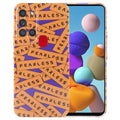 Painted Pattern Precise Hole PC Phone Case, For Samsung Galaxy A21s For Samsung Galaxy A21s Orange Label