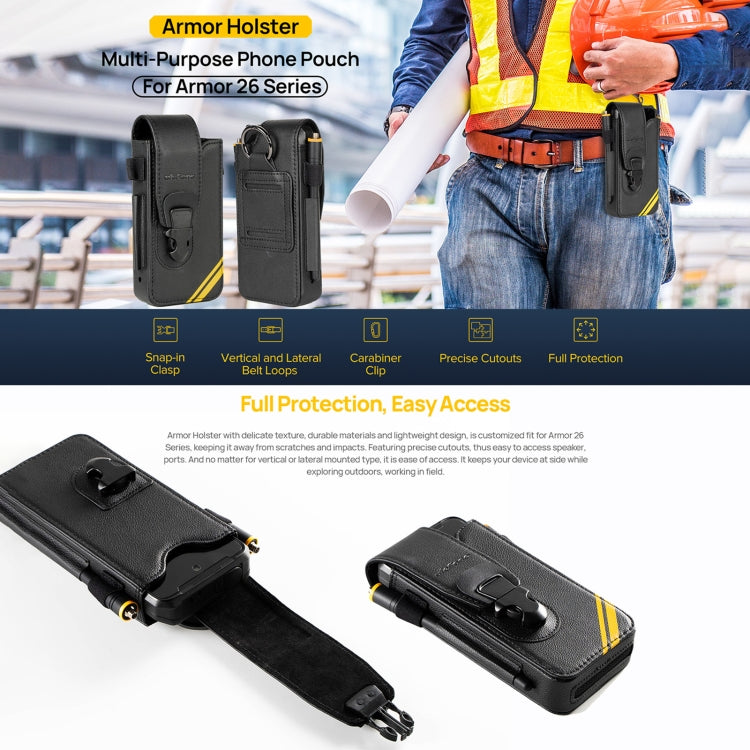 Ulefone Armor Holster Multi-Purpose Phone Pouch Waist Bag – Durable Build, Easy to Use, For Ulefone Armor 26 Ultra, For Ulefone Armor 24