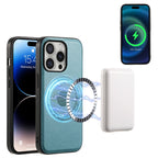 Denior Cowhide Texture Leather MagSafe Phone Case, For iPhone 16 Pro Max, For iPhone 16 Pro, For iPhone 16 Plus, For iPhone 16, For iPhone 15 Pro Max, For iPhone 15 Pro For iPhone 16 Pro Max Blue