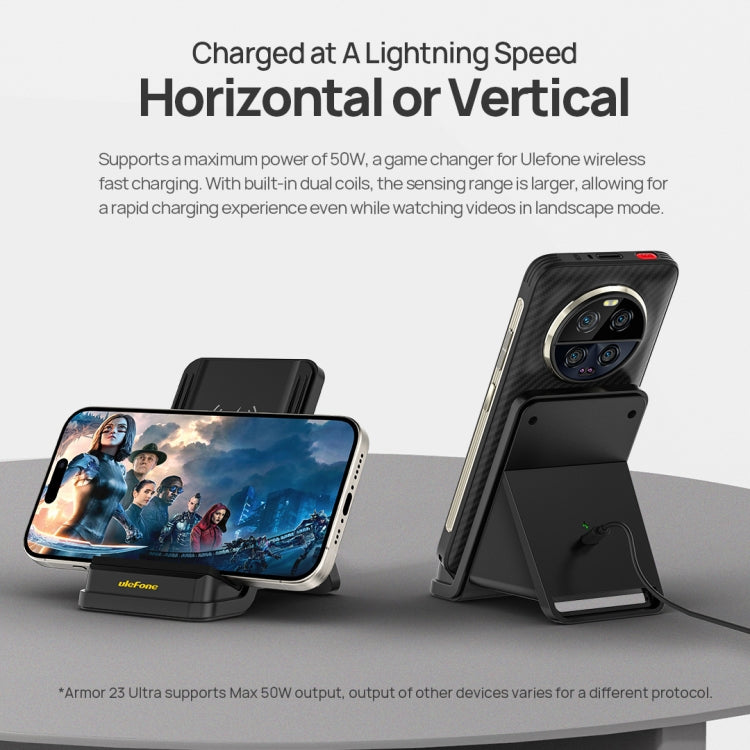 Ulefone WCS01 50W Air-cooled Wireless Charger Stand, WCS01 – TPU