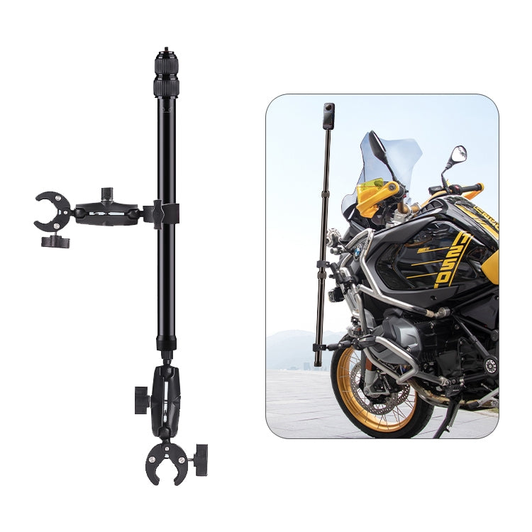 Motorcycle Clamps Handlebar Fixed Mount 3-stage Telescopic Selfie Stick, Double Dual-heads Crabs 3-stage Selfie Stick, Dual-heads Crab & Single Heads 3-stage Selfie Stick, 2 x Dual-heads Crab 1 x Single Heads – Aluminum Alloy Dual-heads Crab & Single Heads 3-stage Selfie Stick