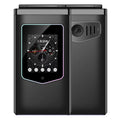 HAMTOD T8 4G Flip Phone, 2.8 inch + 1.77 inch, VoLTE, BT, SOS, OTG, EU Version EU Version Black