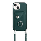 Organ Card Bag Ring Holder Phone Case with Long Lanyard, For iPhone 13, For iPhone 13 mini, For iPhone 12, For iPhone 12 Pro Max