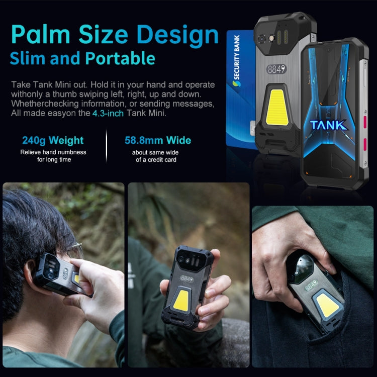 Tank Mini 1 Rugged 4.3" Android 13 Smartphone 8GB+256GB – Aluminum Alloy