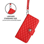 Rhombic Texture Flip Leather Phone Case with Lanyard – Wear-resistant, Lanyard, Card Slot, For iPhone XS Max, For iPhone 8 Plus / 7 Plus / 6s Plus