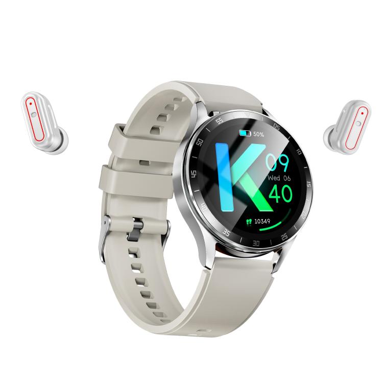 X10 Smart Watch – 1.39" Screen, Heart Rate Monitoring, NFC Silver + Silicone