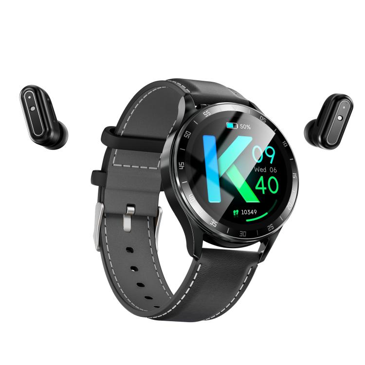 X10 Smart Watch – 1.39" Screen, Heart Rate Monitoring, NFC Black + Leather