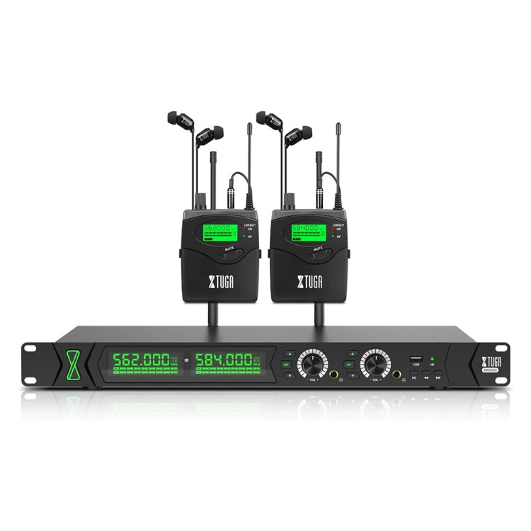 XTUGA RW2090 Professional Stage Wireless 2 Channel In Ear Monitoring System 2 in 1, US Plug, EU Plug, AU Plug, UK Plug US Plug
