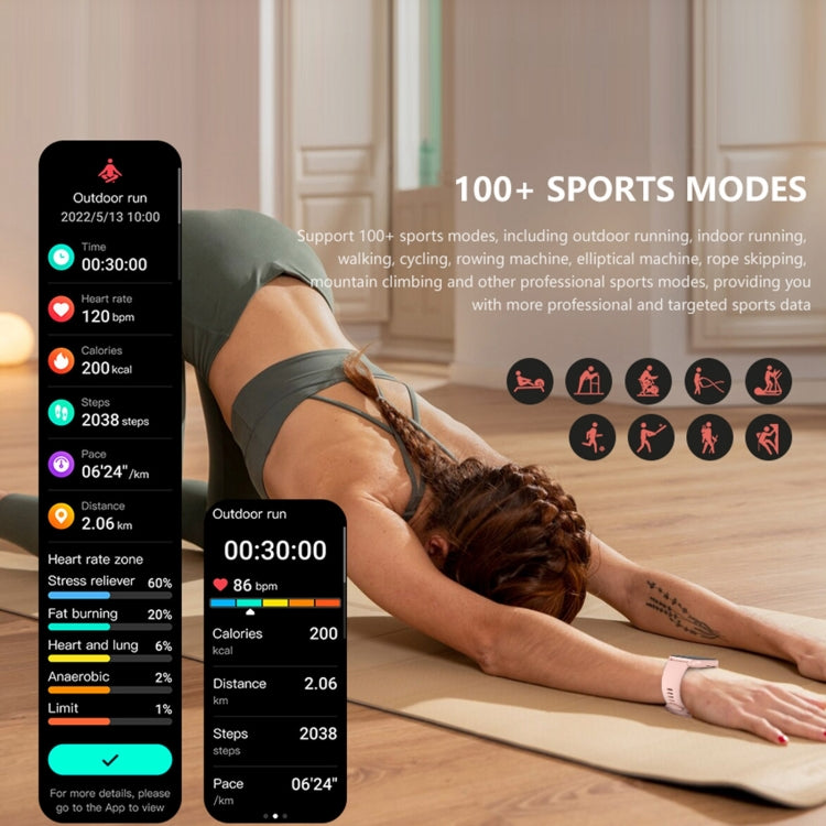 Watch – 1.83" Screen, Blood Pressure Monitoring, Heart Rate Monitoring