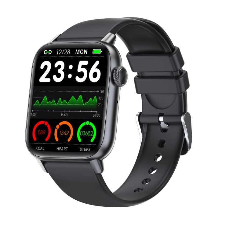QS08 Watch – 1.83" Screen, Blood Pressure Monitoring, Heart Rate Monitoring Black+Black