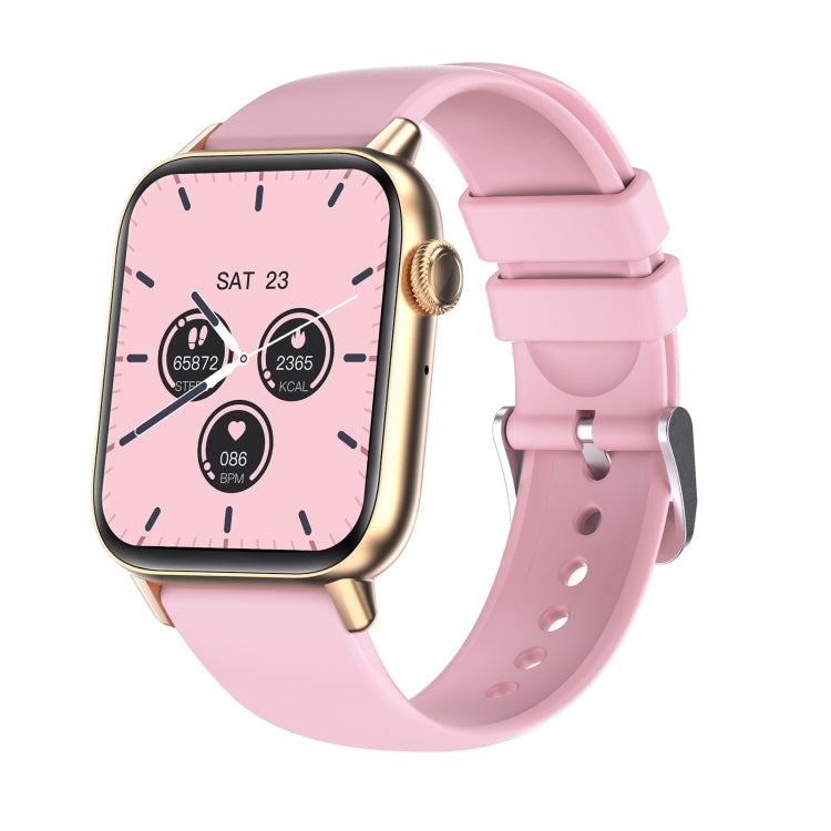 QS08 Watch – 1.83" Screen, Blood Pressure Monitoring, Heart Rate Monitoring Gold+Pink