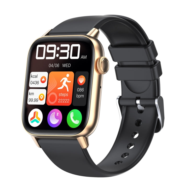 QS08 Watch – 1.83" Screen, Blood Pressure Monitoring, Heart Rate Monitoring Gold+Black