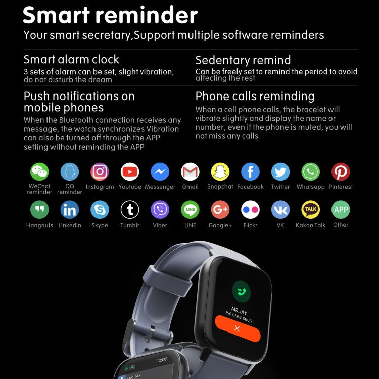QS16 Watch – 1.83" Screen, Blood Pressure Monitoring, Heart Rate Monitoring