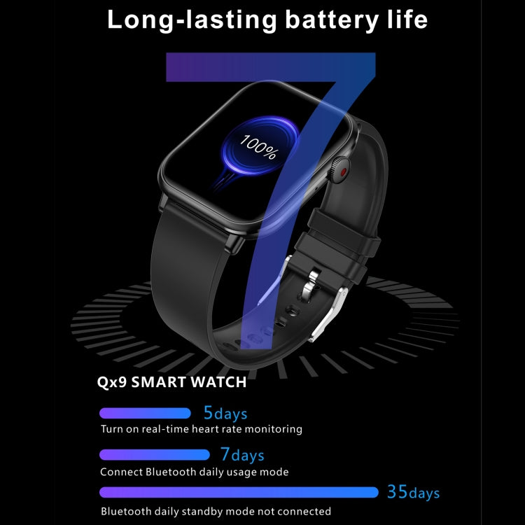 QX9 Watch – 1.96" Screen, Blood Pressure Monitoring, Heart Rate Monitoring