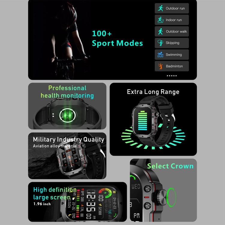 QX11 Watch – 1.96" Screen, Blood Pressure Monitoring, Heart Rate Monitoring