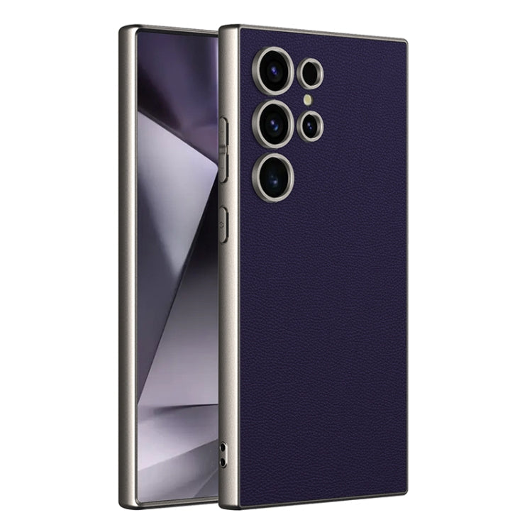 GKK Metal Paint Skin Feel Leather Full Coverage Phone Case, For Samsung Galaxy S24 Ultra 5G For Samsung Galaxy S24 Ultra 5G Purple