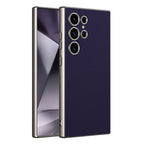 GKK Metal Paint Skin Feel Leather Full Coverage Phone Case, For Samsung Galaxy S24 Ultra 5G For Samsung Galaxy S24 Ultra 5G Purple