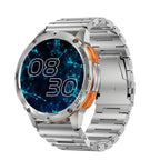 AK59 1.43 inch AMLOED Round Screen Steel Strap Smart Watch Silver